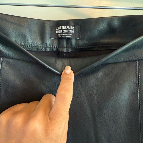 Zara Trafaluc Black Leather Leggings - Picture 7 of 8